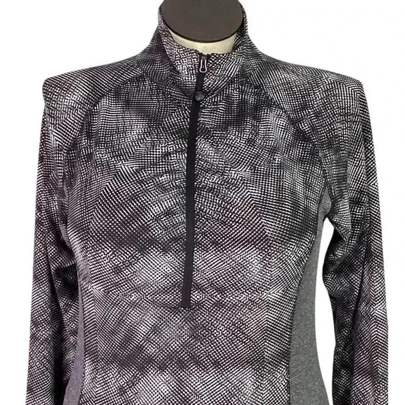 Soybu Pullover Women L Gray Half Zip Stretch Mesh Long Sleeve Running Yoga Top - Picture 2 of 8